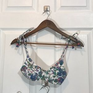 JCREW WHITE FLORAL BIKINI TOP NEW SIZE XXS